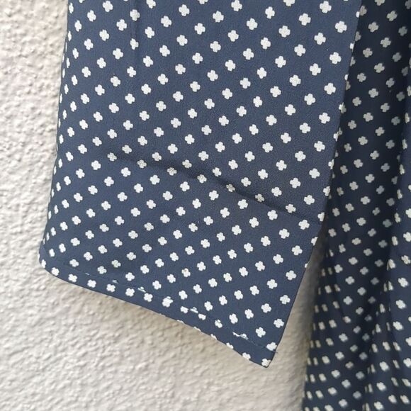 Cordier Vintage Wrap Midi Dress Italy Quiet Luxury Micro Print Midi Dress. - Picture 9 of 12